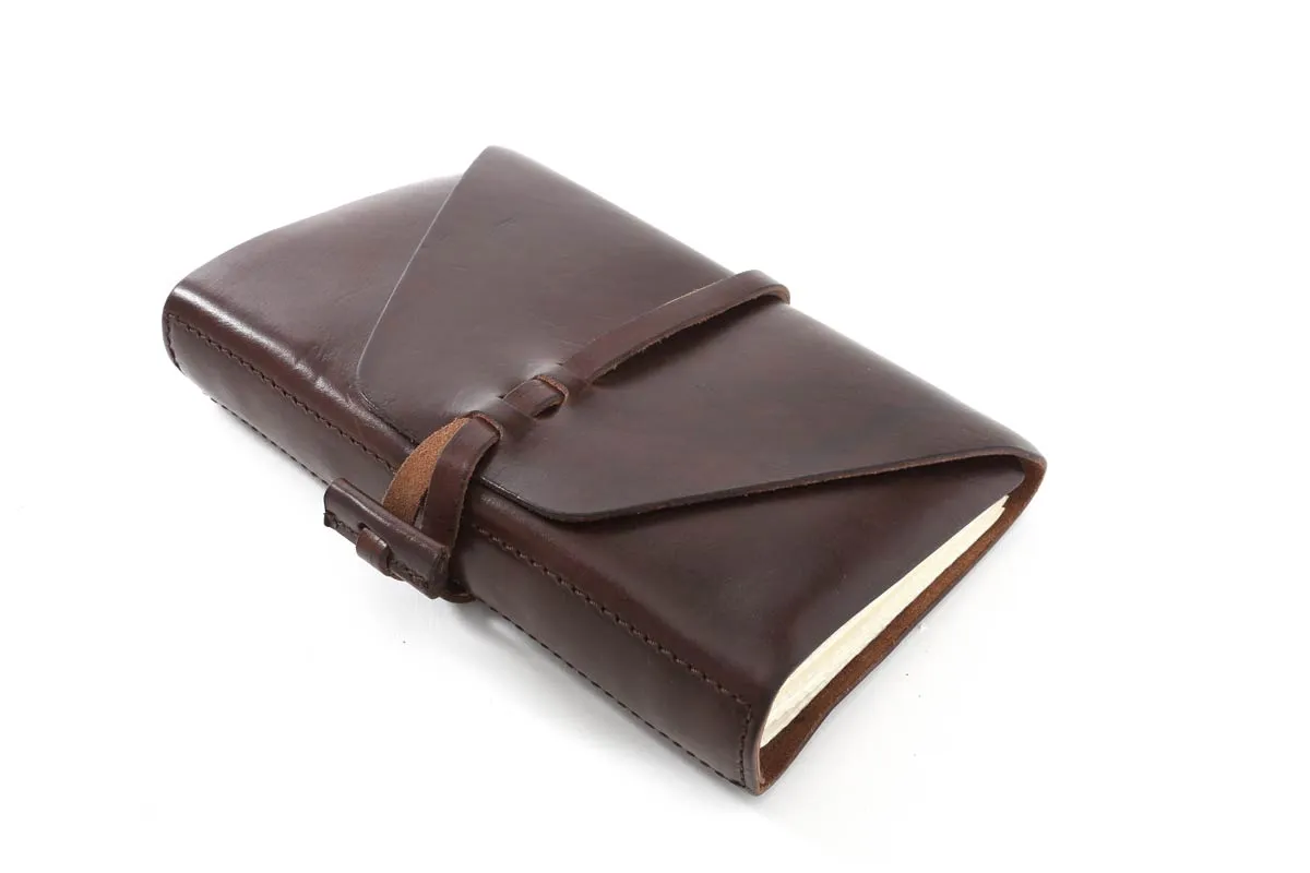 Vachetta Leather Handmade Old World Journal - Walnut Brown