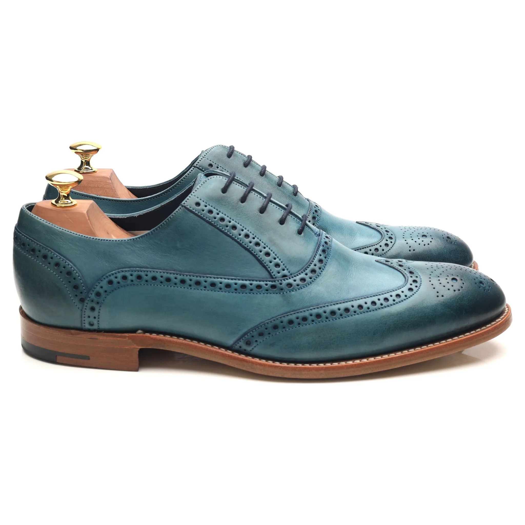 'Valiant' Blue Leather Brogues UK 9 F