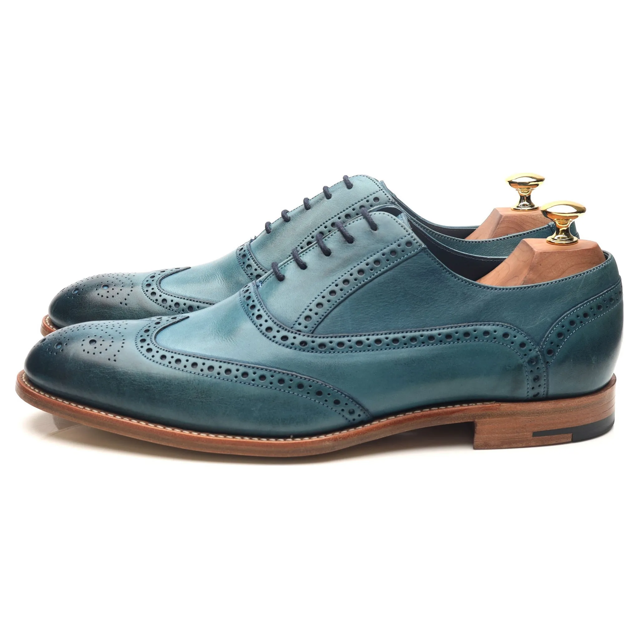 'Valiant' Blue Leather Brogues UK 9 F