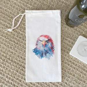 Watercolor Patriotic Eagle - Canvas Wine Bag