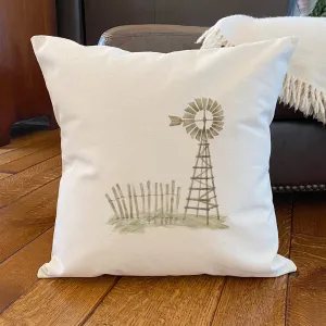 Watercolor Weathervane Scene - Square Canvas Pillow