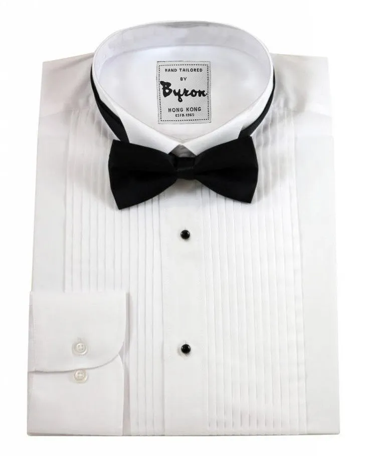 Wingtip Collar with Pleated Front & Regular Cuff, with Bow Tie and Stud Buttons