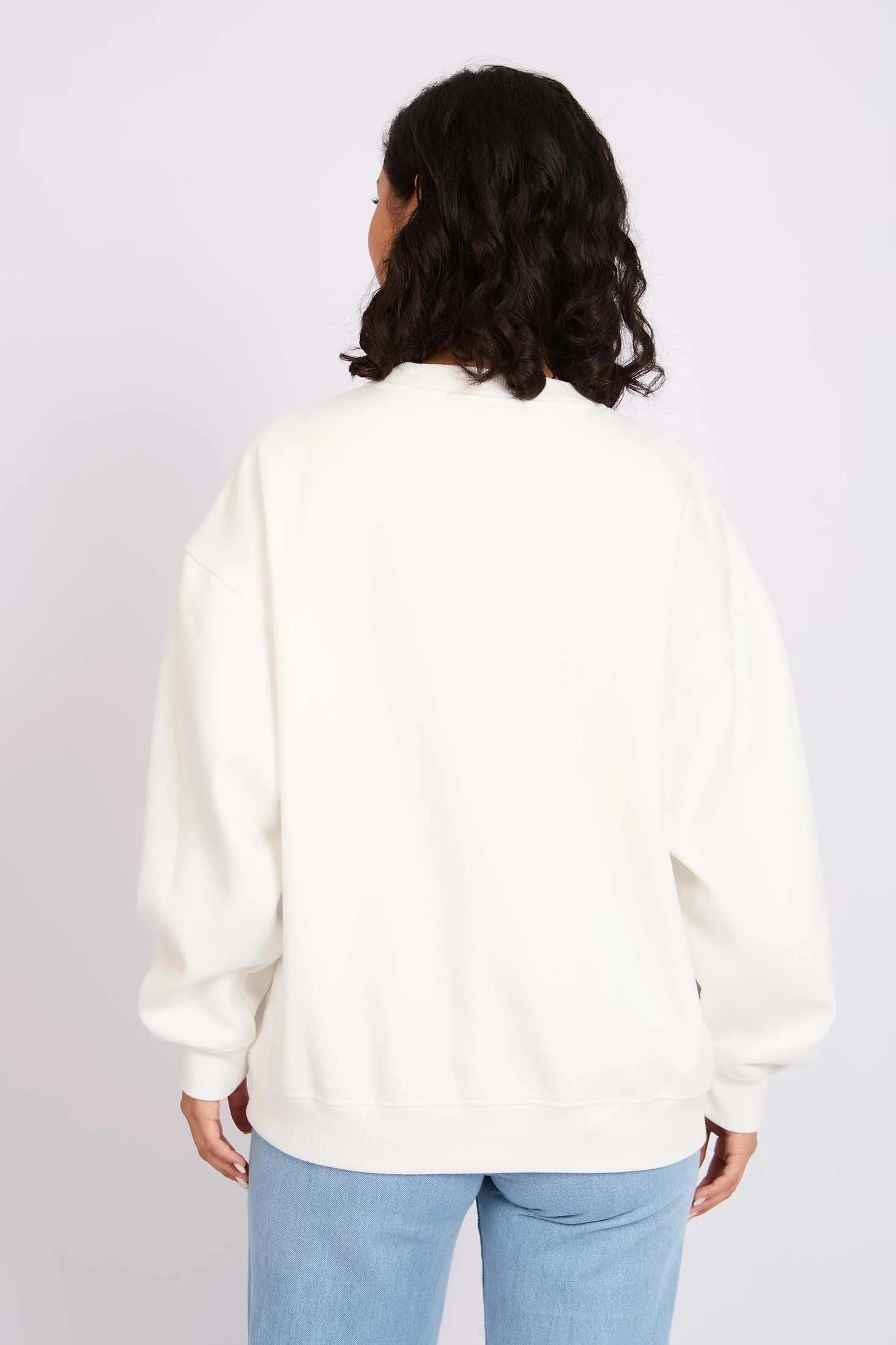 Women Sweat Shirt Loose Fit Offwhite