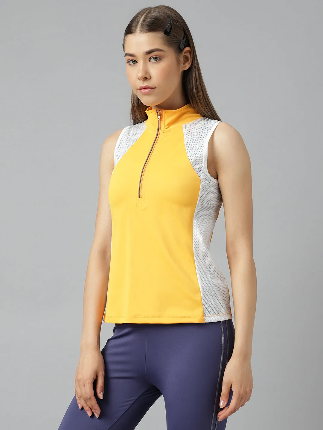 Women's short sleeves self deisgn colorblock top