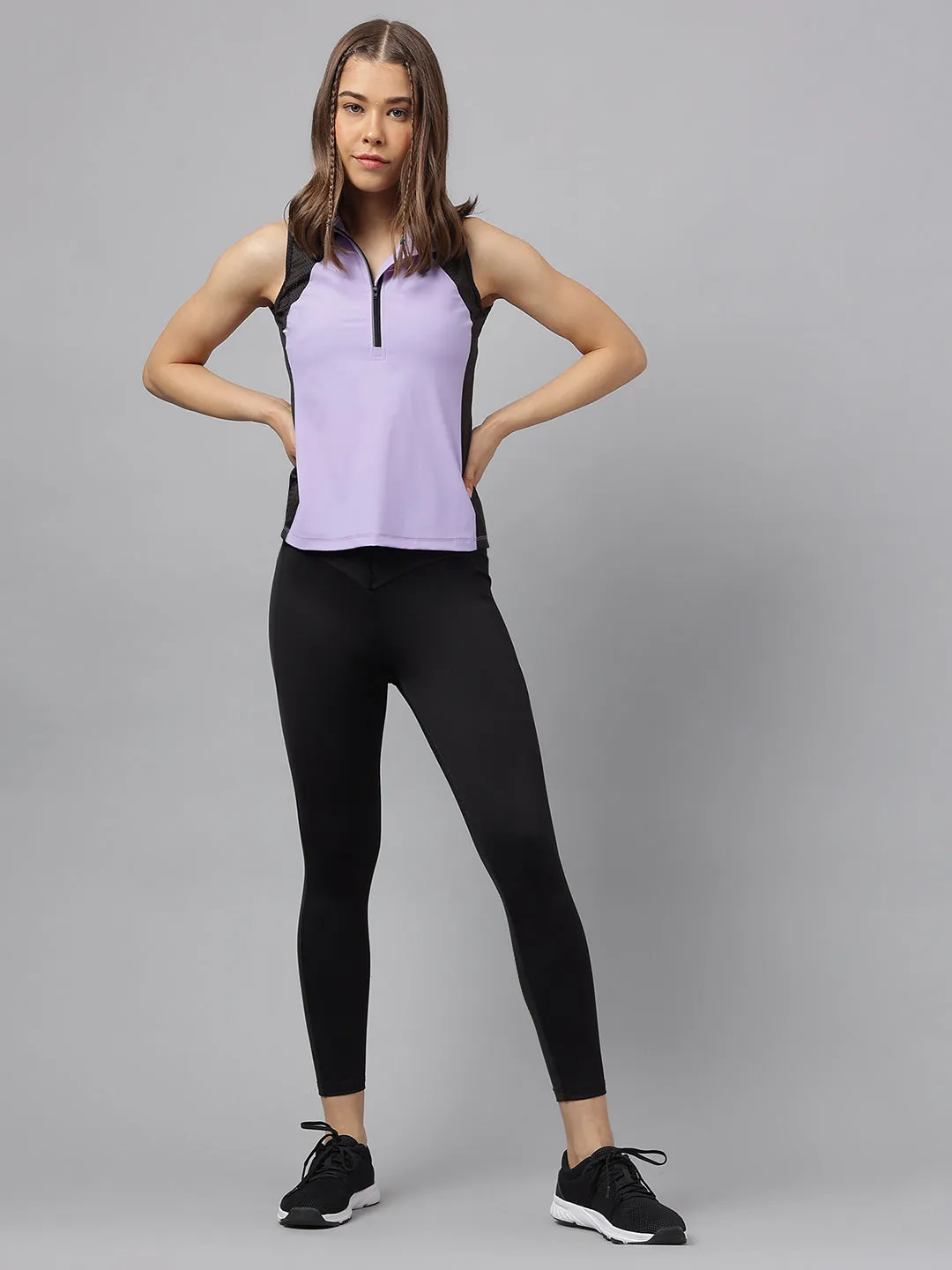 Women's short sleeves self deisgn colorblock top