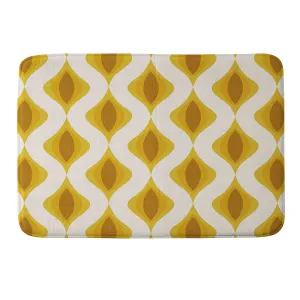 YELLOW ORNAMENTS MEMORY FOAM BATH MAT