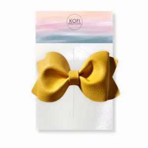 Yellow Pinch Hair Bow