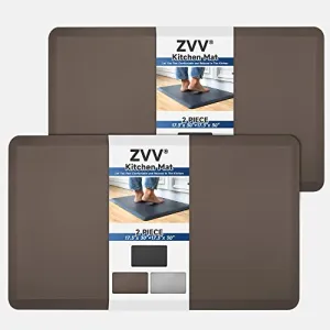 ZVV 2PCS Kitchen Mat Cushioned Anti Fatigue Kitchen Rug,17.3" X 30", Waterproof Non Slip Memory Foam Kitchen Mats and Rugs Heavy Duty Ergonomic Comfort Rugs for Kitchen,Floor Home,Office,Sink,Laundry